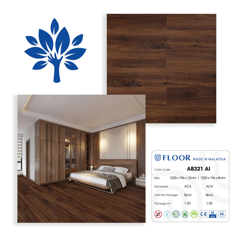 Sàn gỗ ufloor 8mm ab321