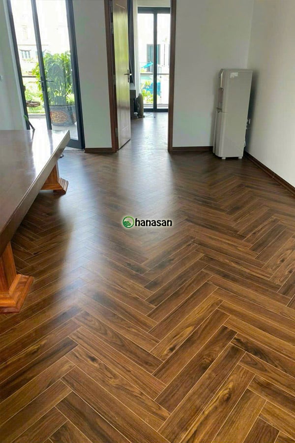 sàn gỗ xương cá màu óc chó wilson s3166