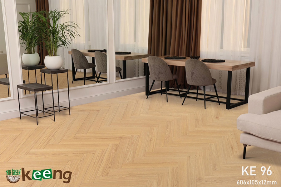 sàn gỗ xương cá keeng KE96