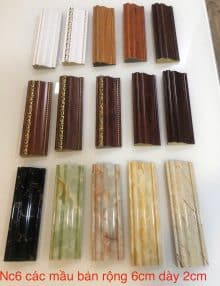 Chỉ tường vân gỗ vân đá PU PS rộng 6cm