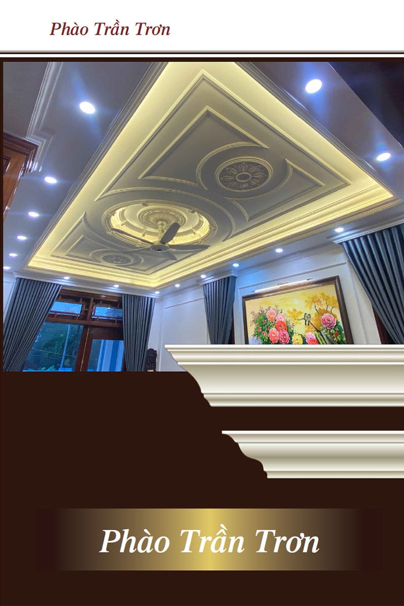 Phào chỉ trần trơn PU