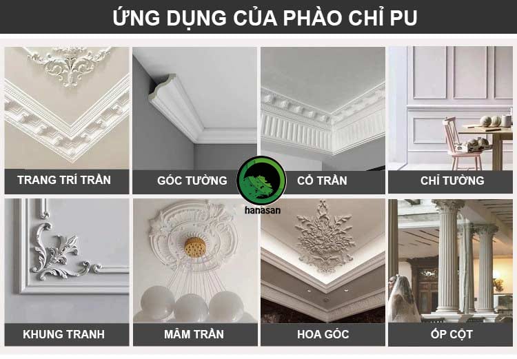 Phào chỉ trang trí PU - tường, trần, cột vách
